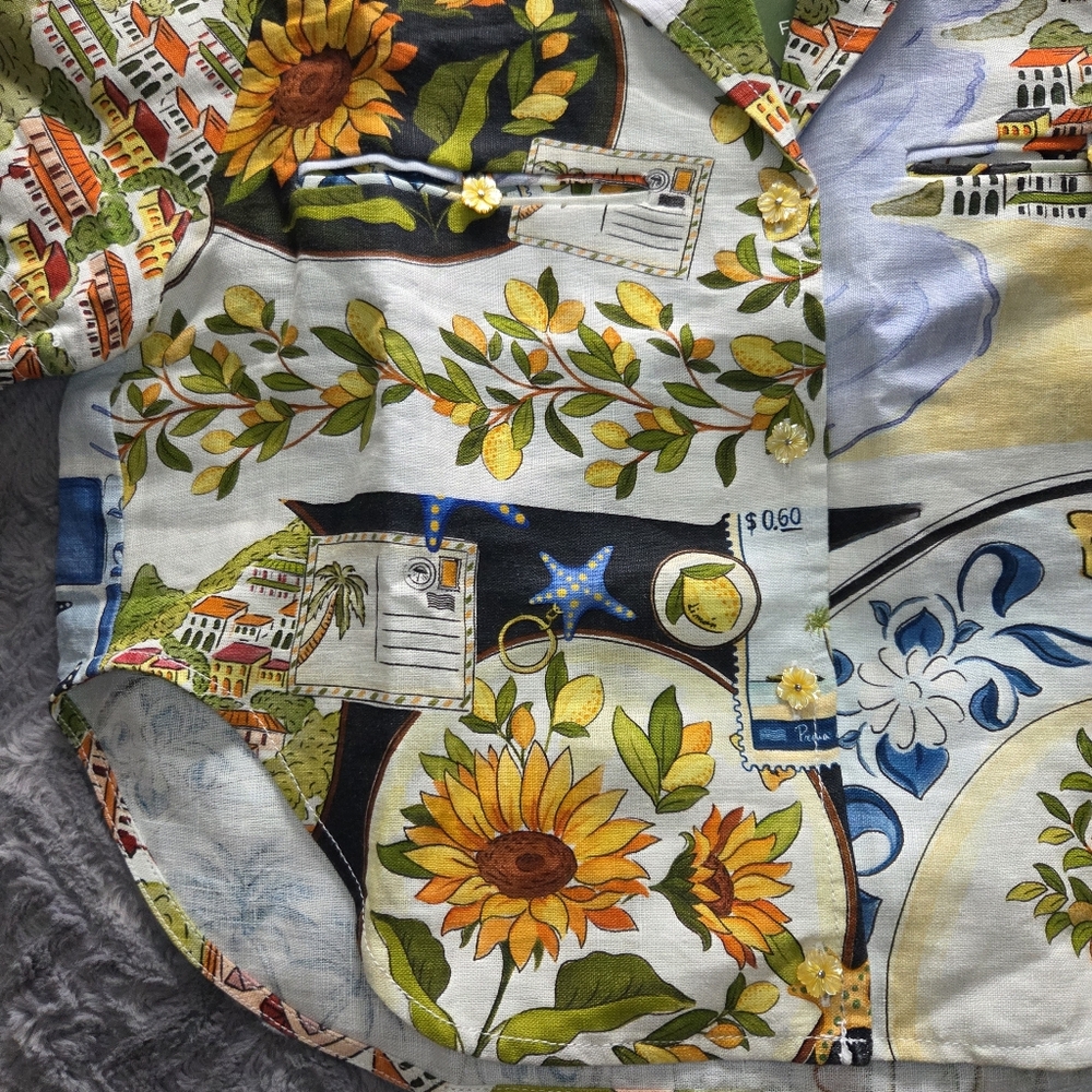 Farm Rio Latin Trip Scarves Shirt XS NWT - Picture 3 of 8